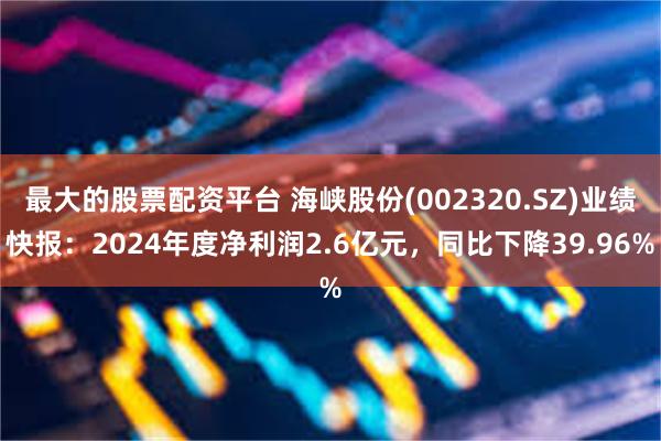 最大的股票配资平台 海峡股份(002320.SZ)业绩快报：2024年度净利润2.6亿元，同比下降39.96%