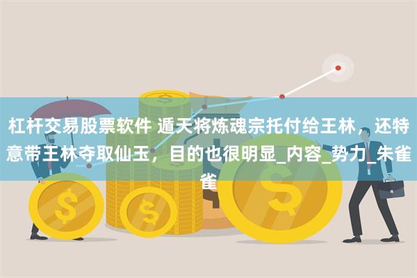 杠杆交易股票软件 遁天将炼魂宗托付给王林，还特意带王林夺取仙玉，目的也很明显_内容_势力_朱雀